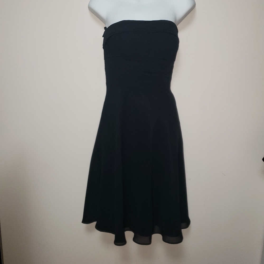 White House Black Market Black Strapless Dress 0